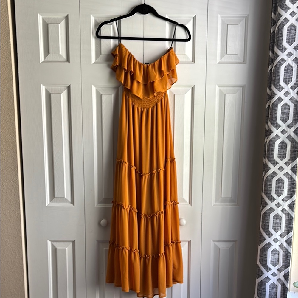 Forever 21 Orange Spaghetti Strap Sundress Maxi